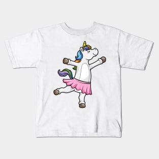 Unicorn is dancing at the ballet Kids T-Shirt